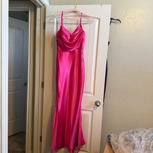 Elegant Pink Satin Dress